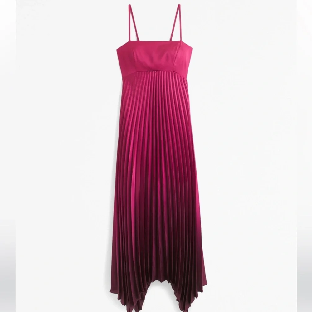 The A&F Giselle Clasp-Back Pleated Midi Dress NWT size XSP - Picture 6 of 9
